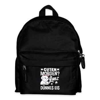 Guten Morgen Ganz dünnes Eis Katze - Kinder Rucksack - Schwarz - Vorne