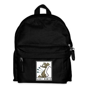 Funny darts comic motif. JUST DARTS - Kids' Backpack - black - Front