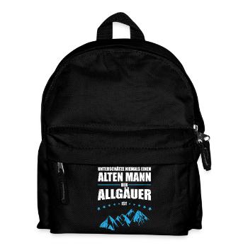 Geschenk Alter Mann - Allgäuer | Retro Vintage - Kinder Rucksack - Schwarz - Vorne