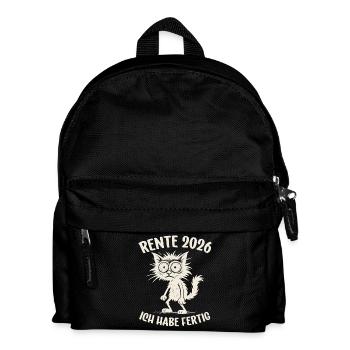 Rente 2026 Ich habe fertig Rente Renteneintritt - Kinder Rucksack - Schwarz - Vorne
