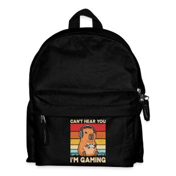 Gaming Capybara Gamer Zocker Videospiele Zocken - Kinder Rucksack - Schwarz - Vorne