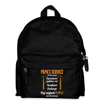 Papas Service Reparaturen 24h / Lustig Humor - Kinder Rucksack - Schwarz - Vorne