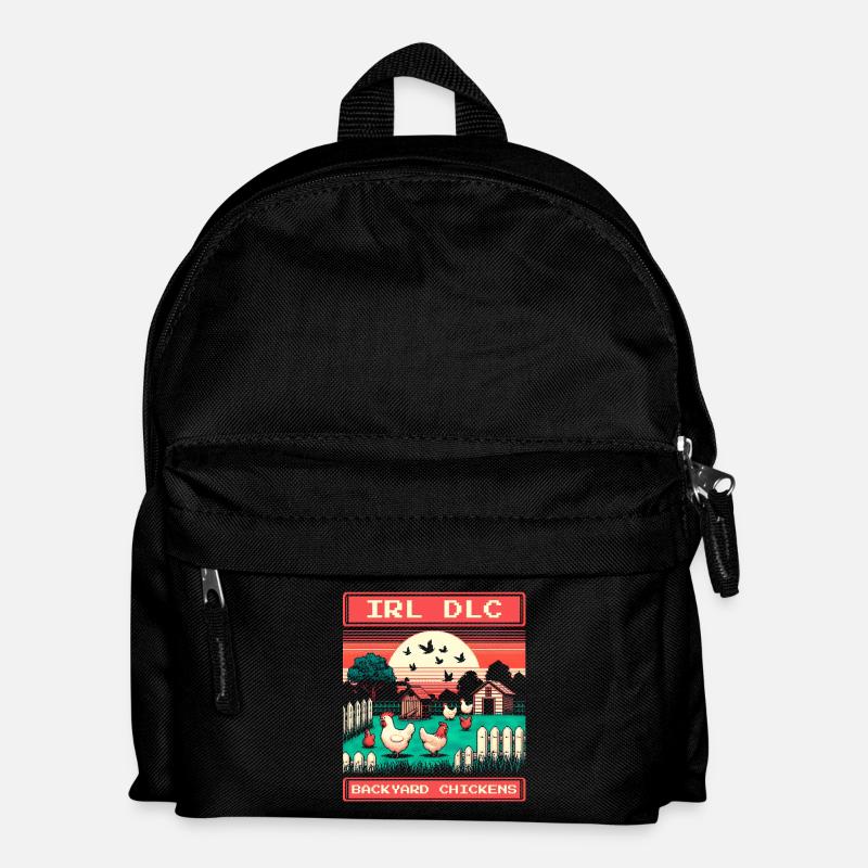 IRL DLC | Hühner im Garten - Kinder Rucksack - Schwarz