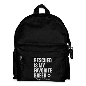 Rescued animals are my favorite breed - Kids' Backpack - black - Front
