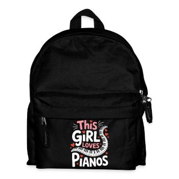 Klavier Spruch Mädchen Lustiges Klavier Geschenk - Kinder Rucksack - Schwarz - Vorne