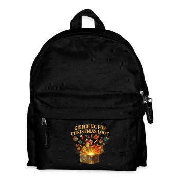 Grinding For Christmas Loot RPG Gamer Holiday  - Kids' Backpack - black - Front