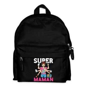 Humor Mother Wife Super Mamaan Baby - Kids' Backpack - black - Front