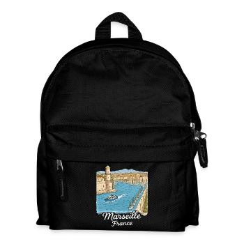 Marseille, France - Kids' Backpack - black - Front