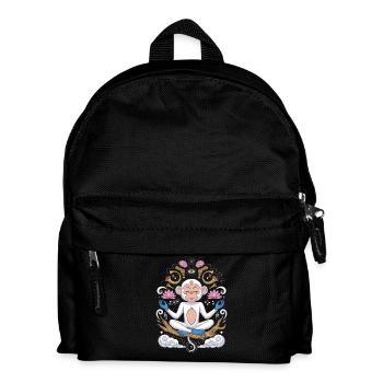 Singe méditant avec lit de lotus et - Sac à dos Enfant - noir - Devant