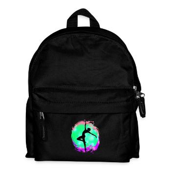 Tänzerin Silhouette Neon-Splash - Kinder Rucksack - Schwarz - Vorne