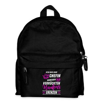 Chefin dieses Verrückten Haufens - Geschenkidee - Kinder Rucksack - Schwarz - Vorne