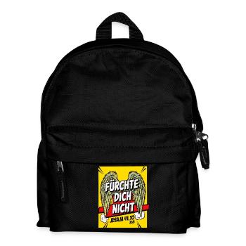 PAS PEUR Verset de la Bible Ailes de bande dessinée jaune - Sac à dos Enfant - noir - Devant