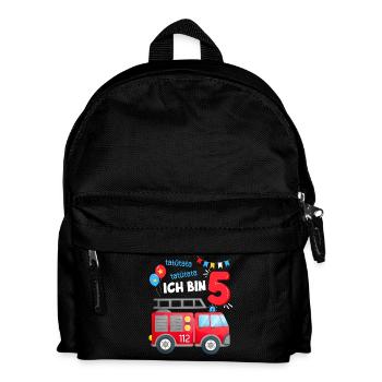 Uniforme de garçon de 5 ans pour cinquième anniversaire de la brigade des pompiers - Sac à dos Enfant - noir - Devant