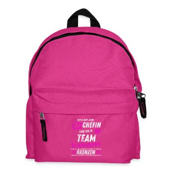 Chefin dieses Team Wahnsinn - Kinder Rucksack - Fuchsia - Vorne