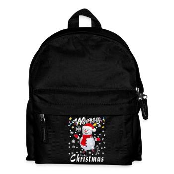 SNOWMAN Merry Christmas - Kinder Rucksack - Schwarz - Vorne