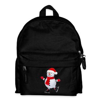Schneeman - Kinder Rucksack - Schwarz - Vorne