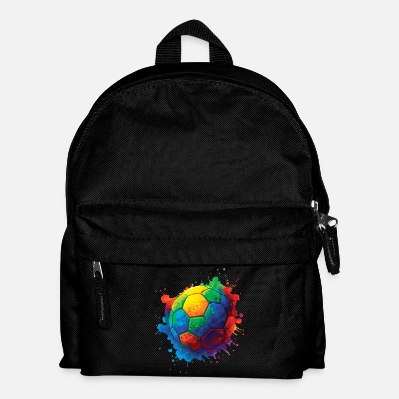 Color Splash Multicolor Fußball - Kinder Rucksack - Schwarz