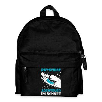 Toboggan slope SLIPPERY ADVENTURERS IN THE SNOW FUNNY - Kids' Backpack - black - Front