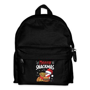 Merry Snackmas, Funny Christmas Foodie - Kids' Backpack - black - Front