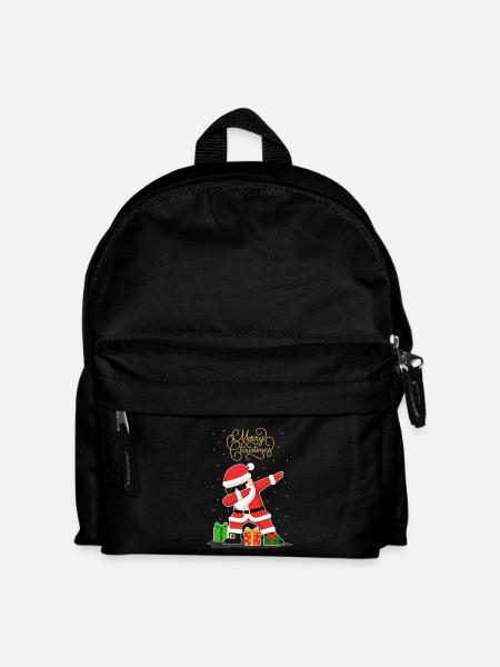 Lustiges Weihnachtsmann Santa Claus Dabbing Snow - Kinder Rucksack - Schwarz