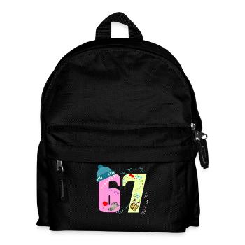 67 ft 6 7 bunte Welt schule - Kinder Rucksack - Schwarz - Vorne