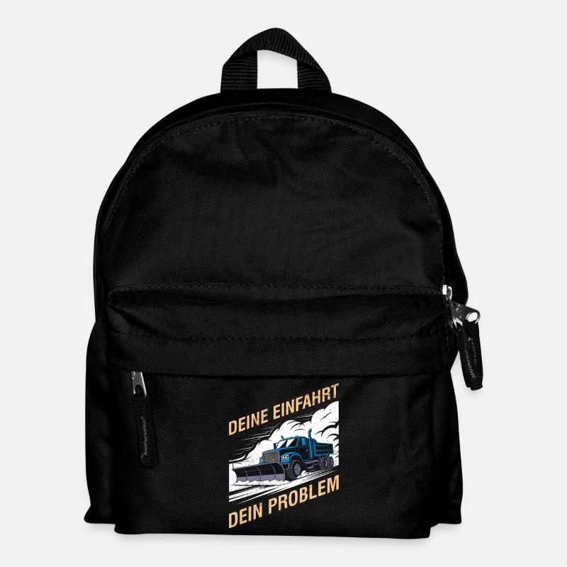 Winterdienst YOUR DRIVEWAY YOUR PROBLEM Lustig - Kinder Rucksack - Schwarz