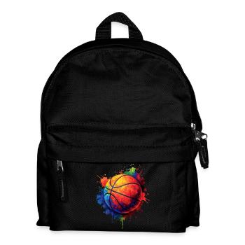Basketball Splash Art – Design Ballon de Basket - Kinder Rucksack - Schwarz - Vorne