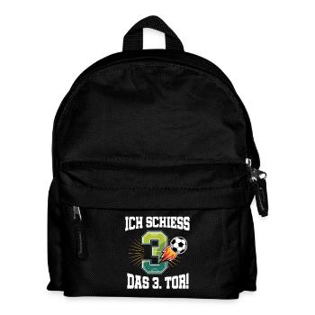 Ich Schiess 3. Tor Lustig 3. Geburtstag Fußball - Kinder Rucksack - Schwarz - Vorne