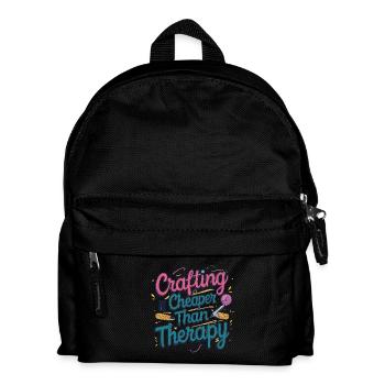 Crafting ist billiger als Therapie - Kinder Rucksack - Schwarz - Vorne