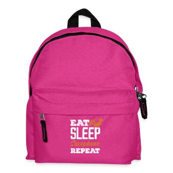 Eat Sleep Jazz Saxophon Wiederholung Bandmitglied - Kinder Rucksack - Fuchsia - Vorne