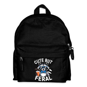 Cute but Feral Raccoon - Kids' Backpack - black - Front