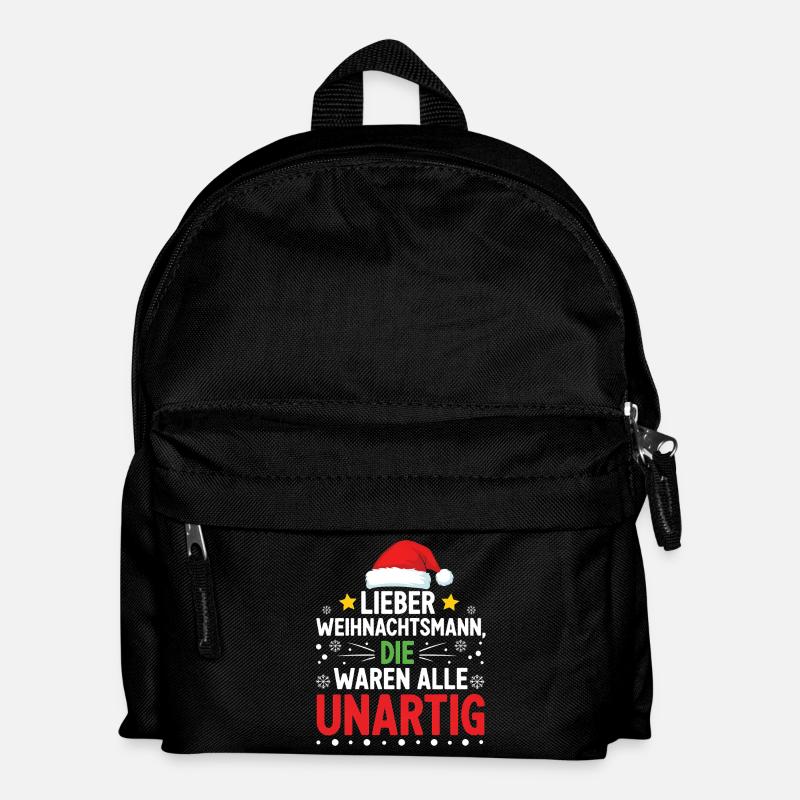 Dear Santa Claus naughty statement - Kids' Backpack - black