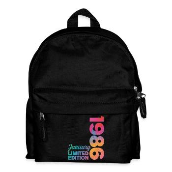 Anniversaire Janvier 1986 Né en Janvier Cadeau - Sac à dos Enfant - noir - Devant