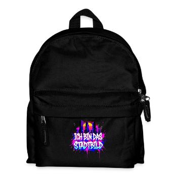Synthwave Stadtbild - Ich Bin Das Stadtbild  - Kinder Rucksack - Schwarz - Vorne