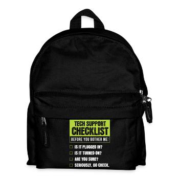 Tech Support Humor Checklist for Everyday Troubles - Kids' Backpack - black - Front