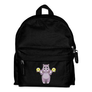 Hippopotamus Billiard Cue Sport - Kids' Backpack - black - Front