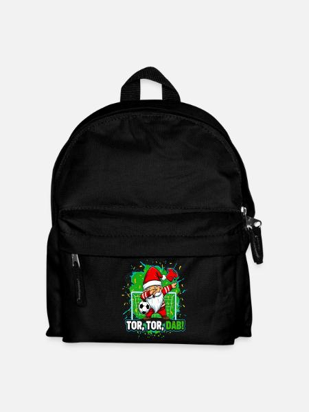 Tor Tor Dab Fußball Santa Wichtel Weihnachten - Kinder Rucksack - Schwarz