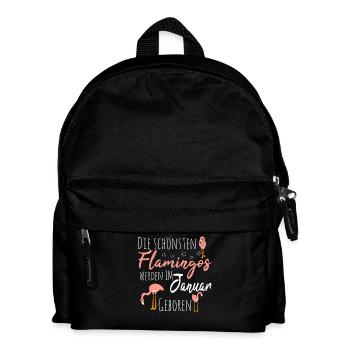January Birthday Flamingo Saying Funny - Kids' Backpack - black - Front