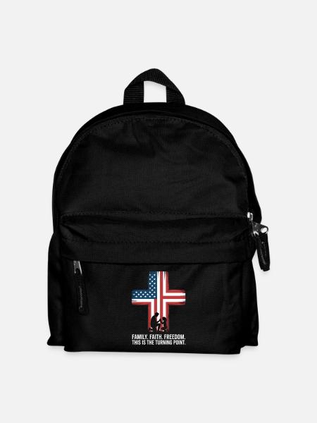 Family Faith Freedom Kreuz USA Gebet - Kinder Rucksack - Schwarz