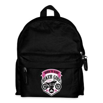 Biker Girl Motorcycle Shield - Kinder Rucksack - Schwarz - Vorne
