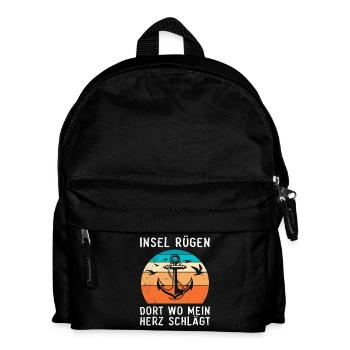 ISLAND OF RÜGEN WHERE MY HEART BEATS Funny - Kids' Backpack - black - Front