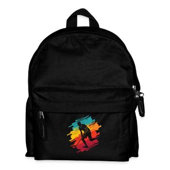 Floorball Player Retro Floorballer Floorball - Kids' Backpack - black - Front