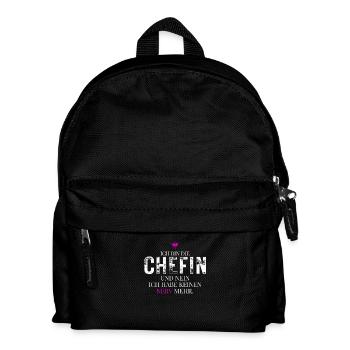 Chefin Spruch Kein Nerv Mehr - Kinder Rucksack - Schwarz - Vorne