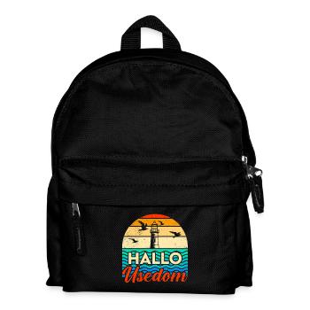 Urlaub auf Usedom Ostsee HALLO USEDOM Lustig - Kinder Rucksack - Schwarz - Vorne