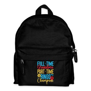 Bingo Game Full-Time Grandma Part-Time Bingo - Kids' Backpack - black - Front