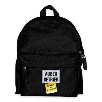 Außer Betrieb Techniker Informiert Faultier Büro - Kinder Rucksack - Schwarz - Vorne