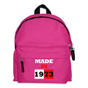 Made in 1973 Retro Birthday Block - Kids' Backpack - fuchsia - Front
