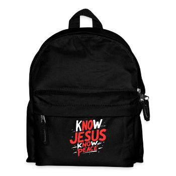 Know Jesus, know peace - Kids' Backpack - black - Front