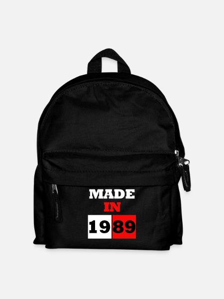 Made In 1989 Birthday Vintage Typography - Kids' Backpack - black