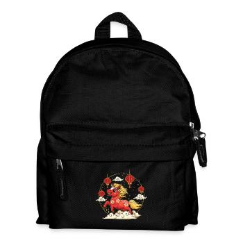Jahr des Pferdes Chinesischer Tierkreis Chinesisches Neujahr 2026 - Kinder Rucksack - Schwarz - Vorne